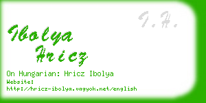 ibolya hricz business card